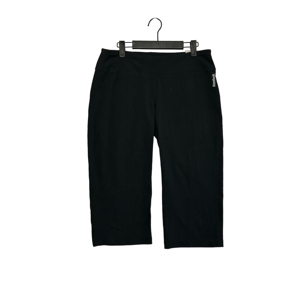 Reebok Women's NWT Black Stretch Cotton Regular Fit Capri Leggings L